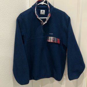 Southern Proper Navy/ Plaid Sherpa Snap Placket Pullover